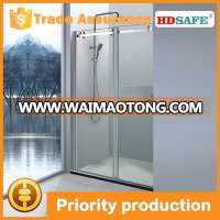 Stainless steel frameless sliding shower glass door shower enclosure