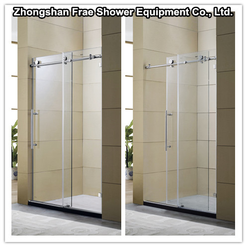 Big Wheels Glass Sliding Bathroom Shower Door